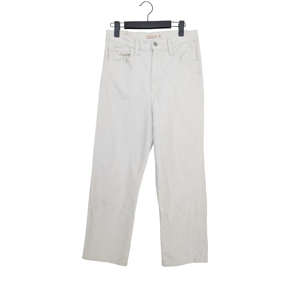 Levi's Ribcage Straight‎ Ankle Corduroy Pants Cream High Rise 29x26